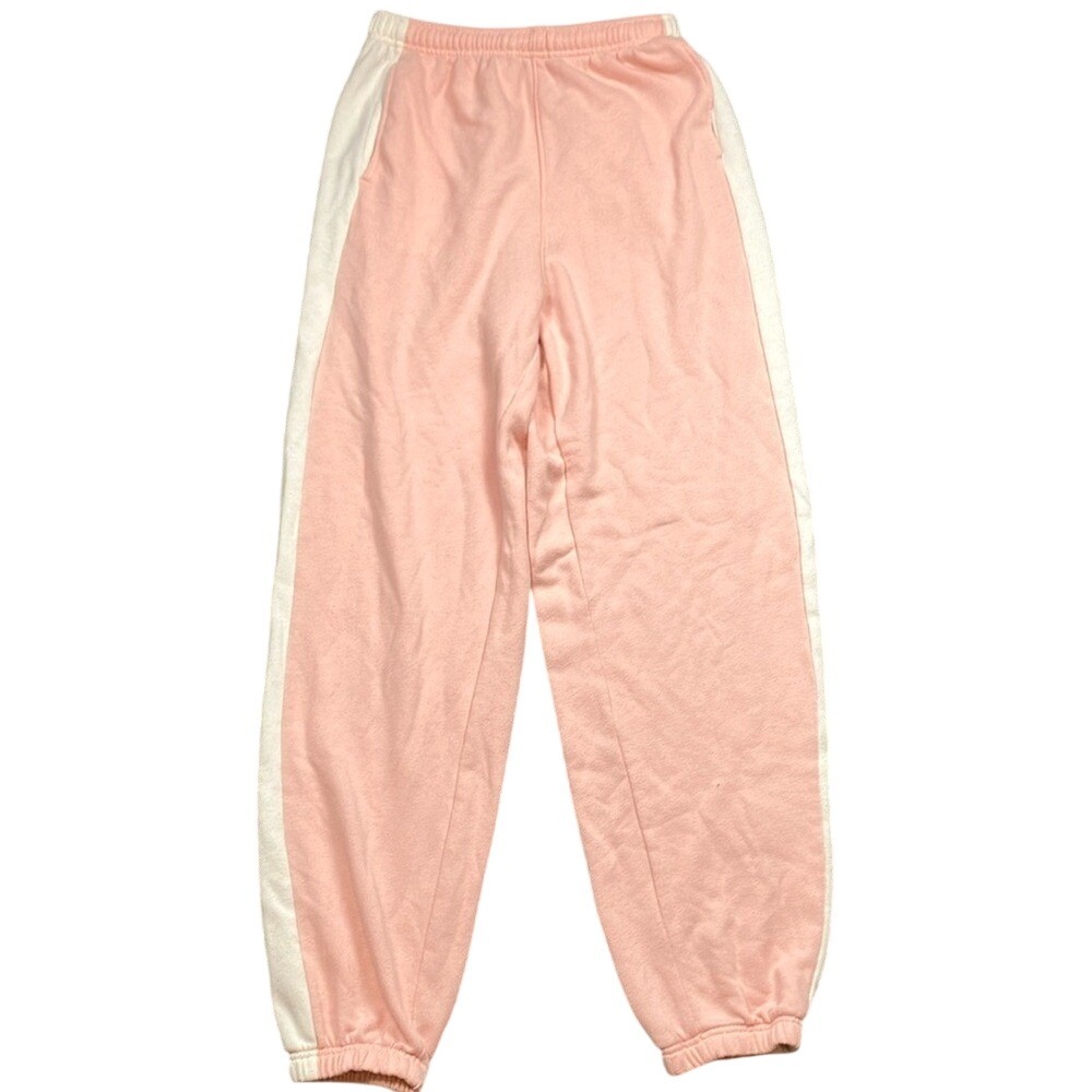 SO The Lounge Life Jogger Juniors Pink and White With Side Stripes Size XS